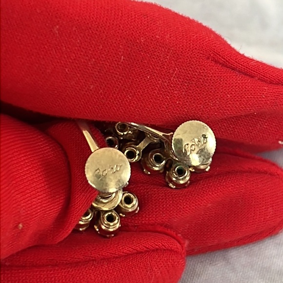 Coro 1950’s blue rhinestone clip on earrings SIGNED - Picture 3 of 3